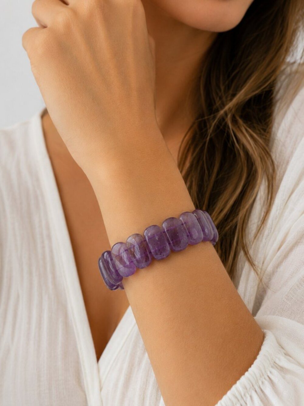 Kinsley Armelle Astoria Collection Amethyst Stretch Bracelet NWT Dust Bag $65